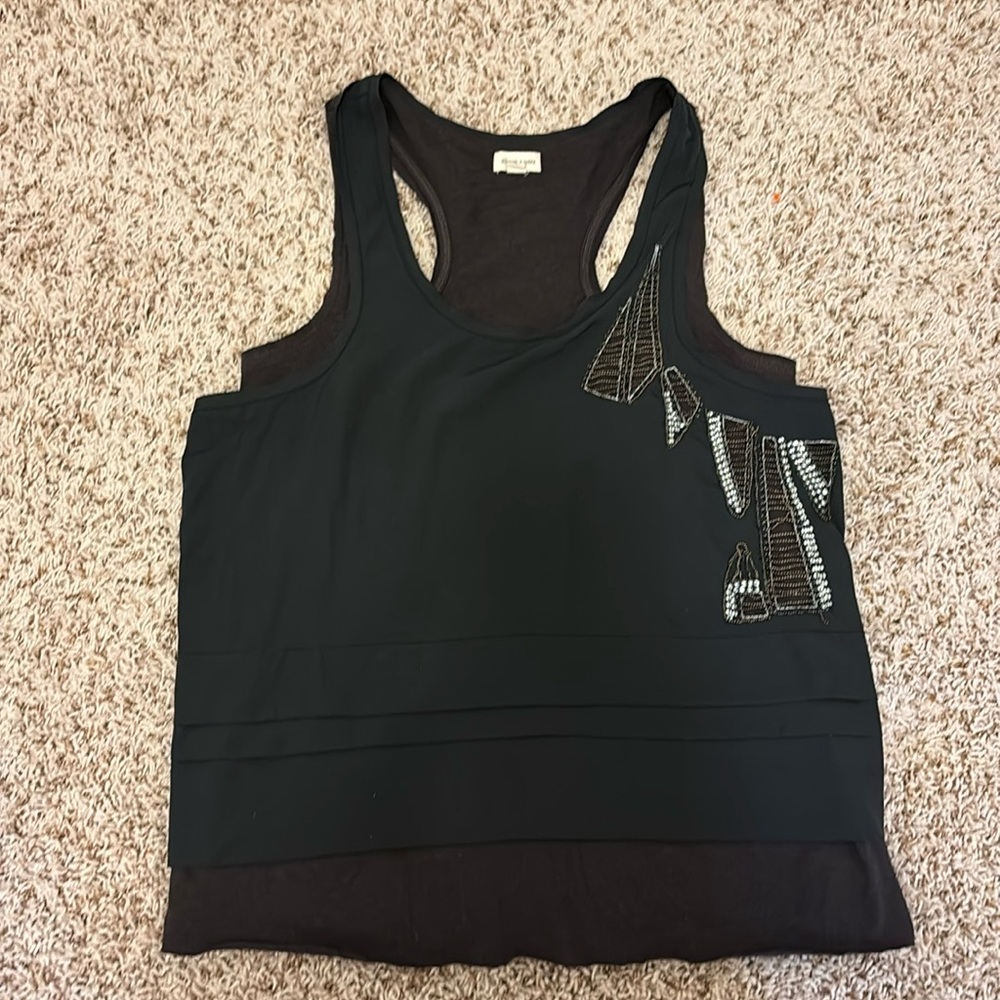 Silence + Noise Urban Outfitters Embellished Beaded Tank Top Gray Size Medium M